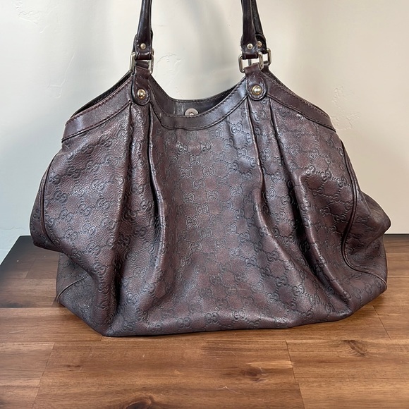 Gucci Brown Leather Sukey bag - Large - Picture 2 of 14